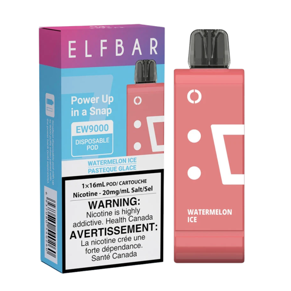 Cartucho (Refil) Pod Elf Bar EW9000 - 9.000 Puffs - Watermelon Ice