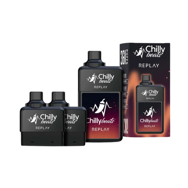 pod descartável 36000 puffs - Pod Descartável Chilly Beats Replay - 36.000 Puffs - Mango Strawberry Ice + Banana Grape Ice + Pineapple Grape Ice