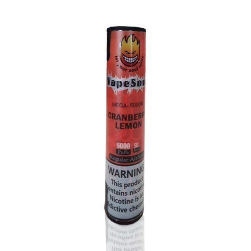 pod descartável vapesoul - Pod descartável Vapesoul - Mega - 5000 puffs - Cranberry Lemon