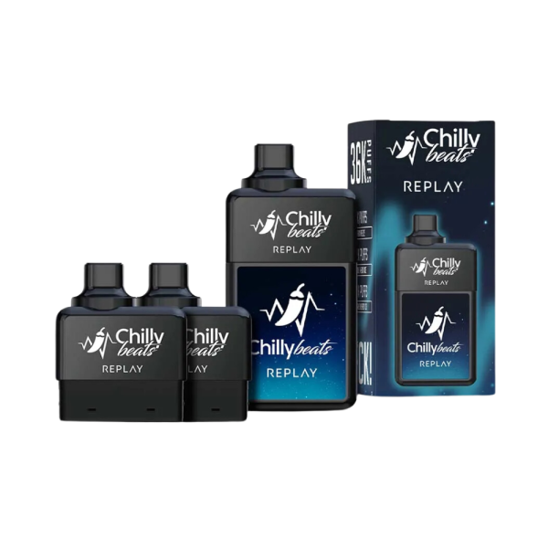 pod descartável 36000 puffs - Pod Descartável Chilly Beats Replay - 36.000 Puffs - Brain Freeze + Double Melon Ice + Blue Raspberry Ice