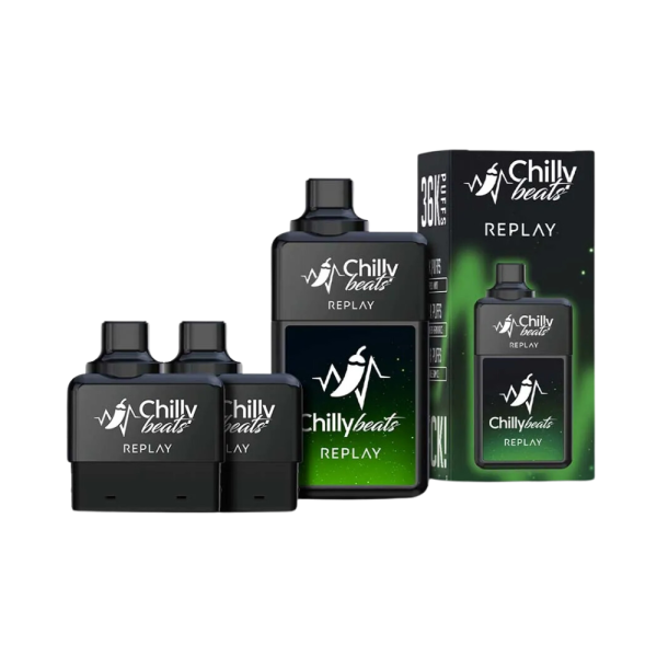 pod descartável 36000 puffs - Pod Descartável Chilly Beats Replay - 36.000 Puffs - Fresh Mint + Strawberry Banana Ice + Bubble Gum Ice